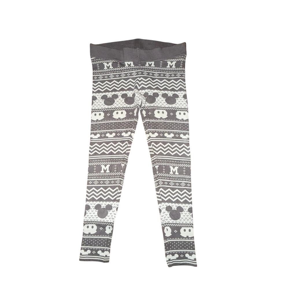 Torrid Disney Fair Isle Knit Leggings Womens Sz 00 M Gray White 90th Anniversary